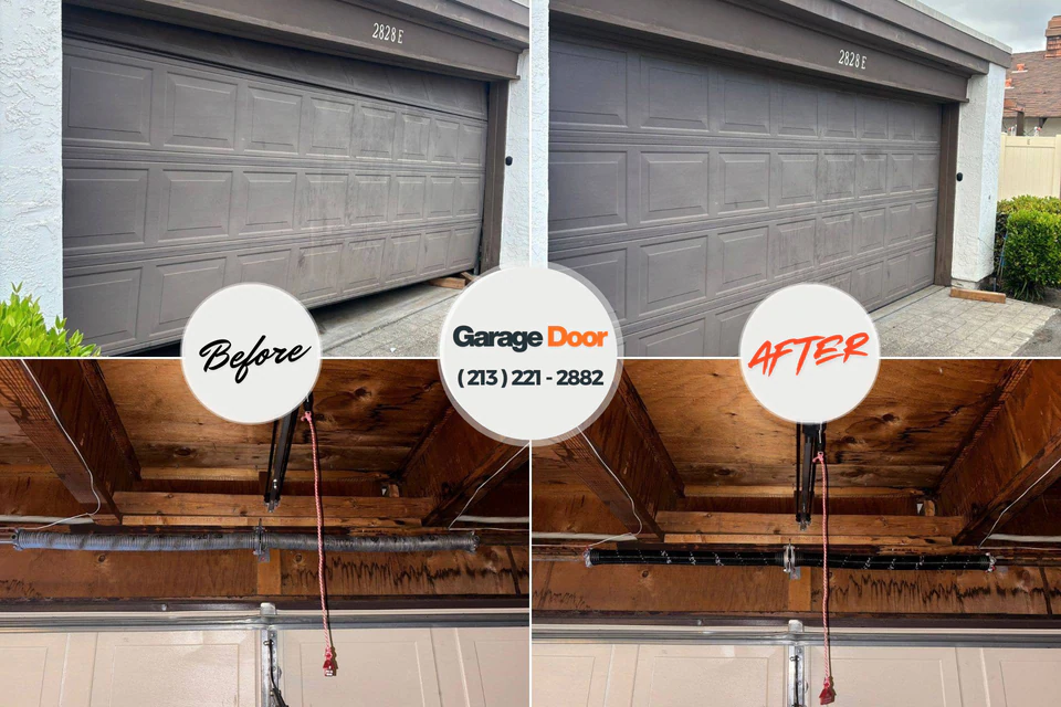 Before and after: garage door repair Shrub Oak, NY